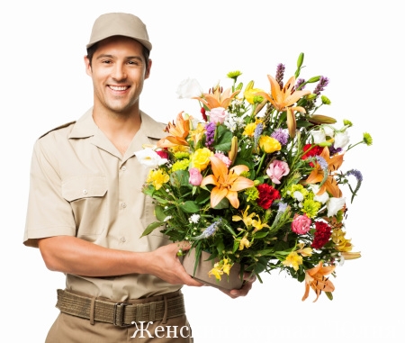 Florist Holding Bouquet Of Flowers - Isolated